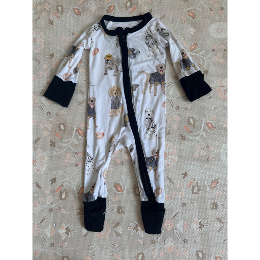 Sweet Bay Clothing Bamboo Foot Sleeper NB New Orleans Saints Dogs Who Dat Print